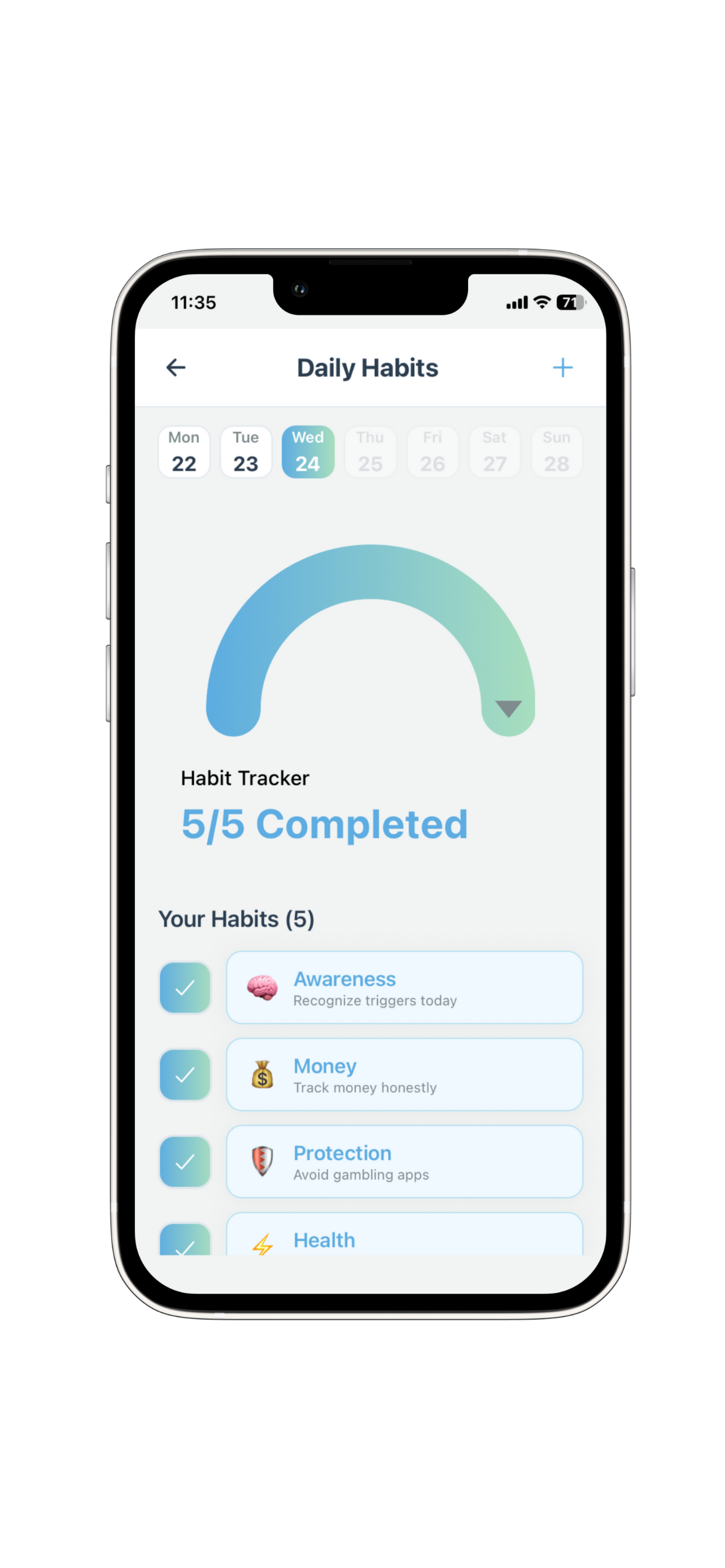 Nogambling app daily habits tracker to replace gambling with healthy routines